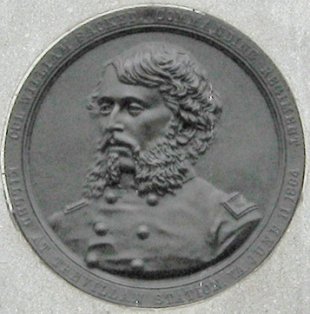 Bas-relief of Colonel Sackett from rear of monument to the 9th New York Cavalry