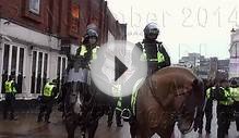 Mounted Police and Their Horses On Duty Luton EDL 22 Nov 2014